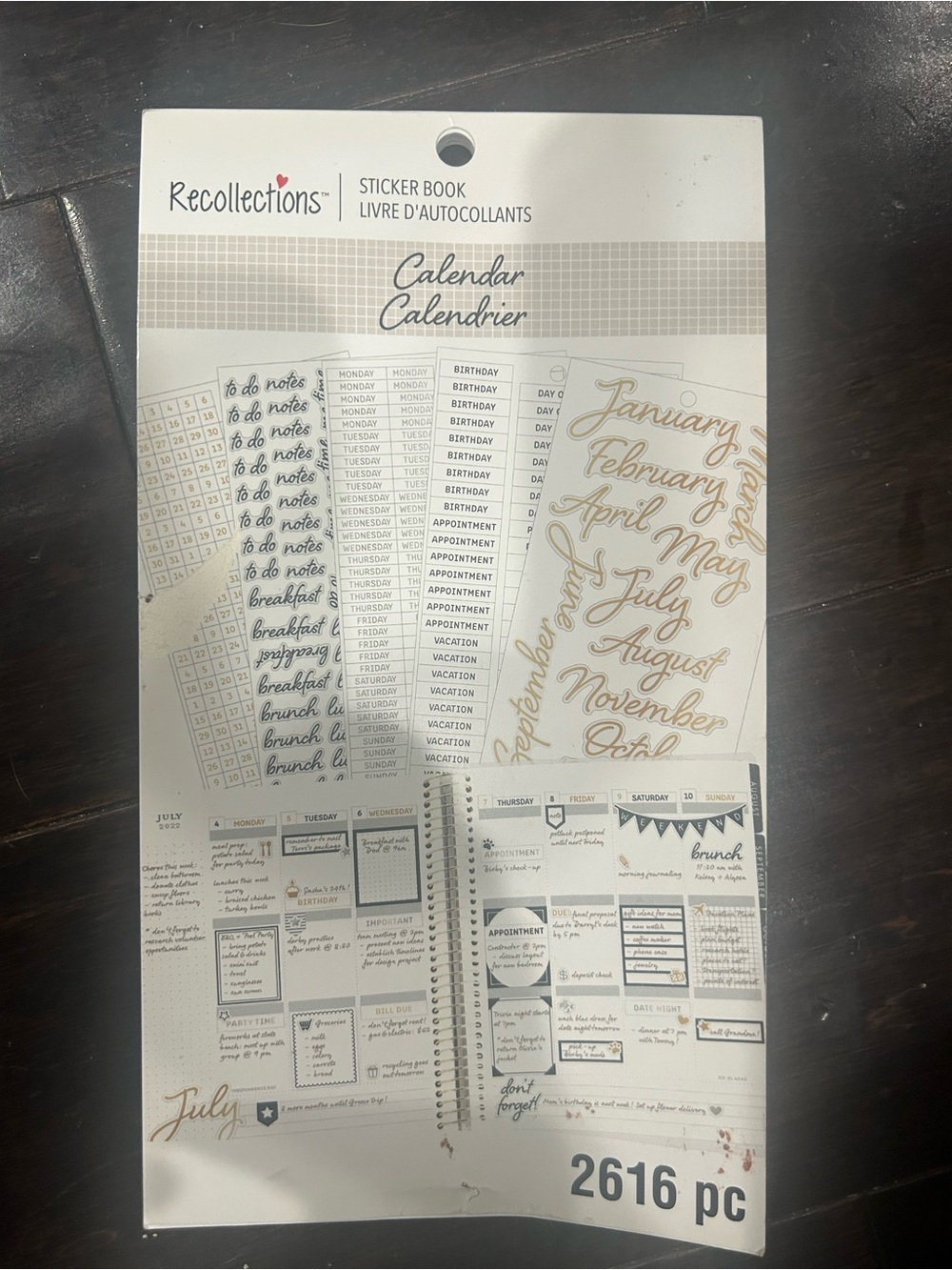 New Recollections Calendar Sticker Book scrapbooking months days of week craft